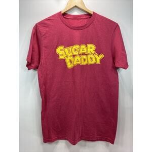 Sugar Daddy Red T-Shirt Yellow Graphic Logo Men's Medium 40" Chest